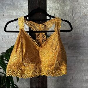 Maurice’s Goldenrod Yellow Eyelet Bralette Racerback Size 2X New with Tags